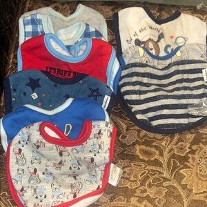 Assorted Baby Bibs Set - Blue, Red, Navy